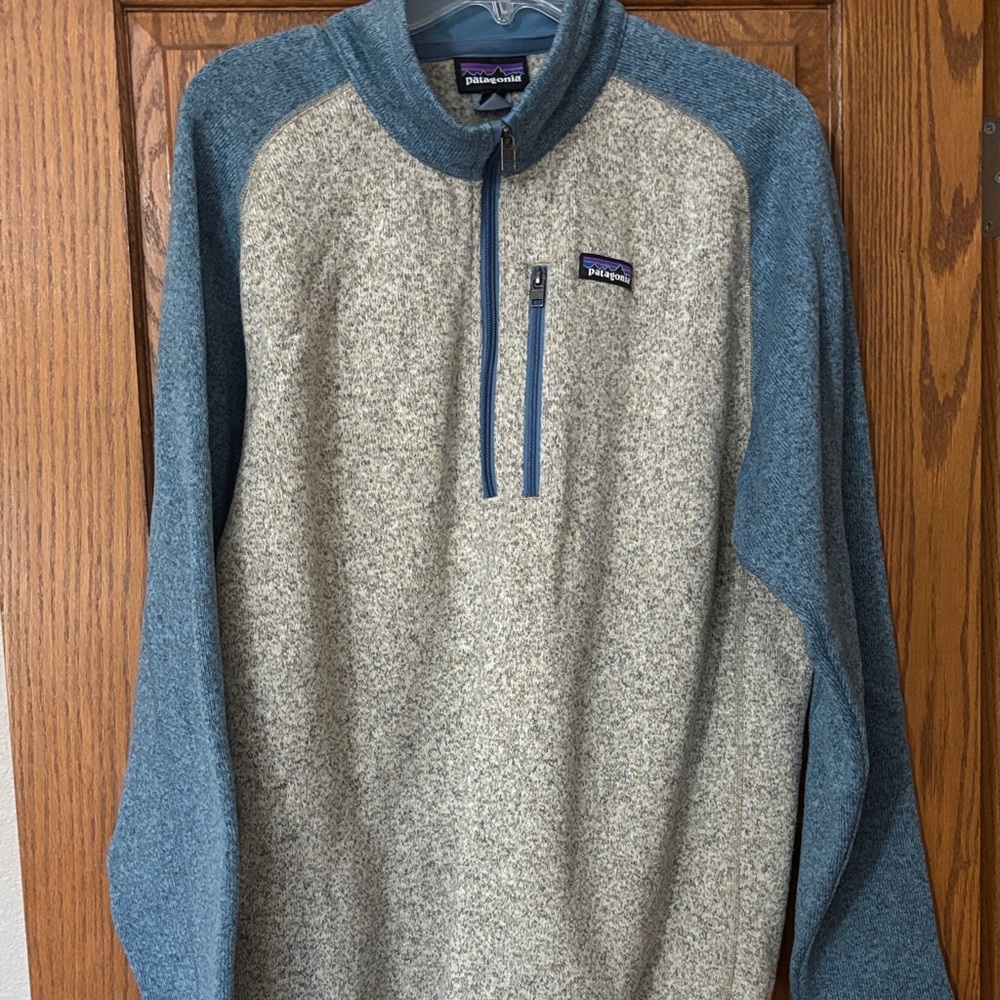 Patagonia Men's Zip-Up Sweater in Blue and Gray